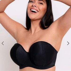 NEW Curvy Kate Luxe Strapless Convertible  Bra Size 32HH Jet Black